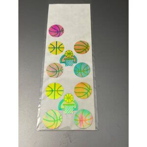 Vintage Stuck On You Basketball Holographic Stickers Foil .75" each sticker